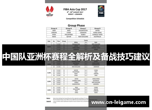 中国队亚洲杯赛程全解析及备战技巧建议 中国队亚洲杯赛程全解析及备战技巧建议